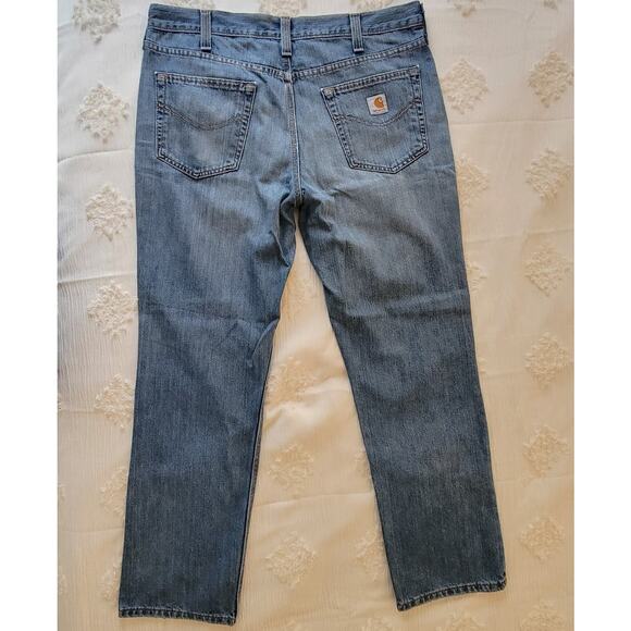 Carhartt Relaxed Fit Holter Jeans 36X32 Blue Denim Work Pants 101483 980 - Picture 6 of 8